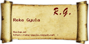 Reke Gyula névjegykártya